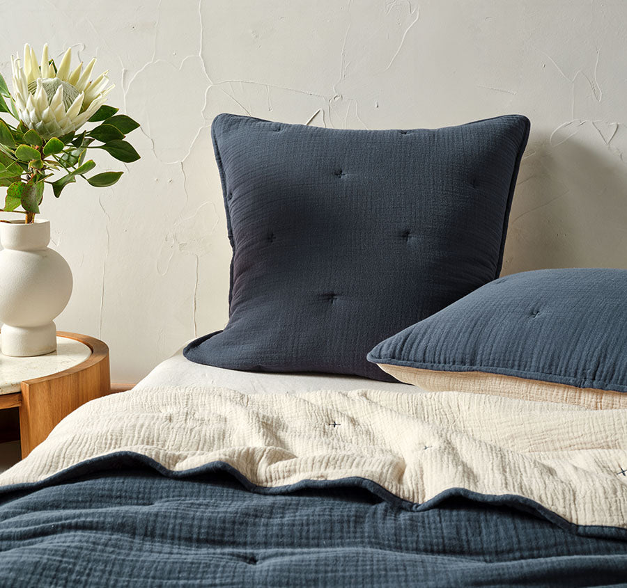 Somerset European Pillowcase Navy