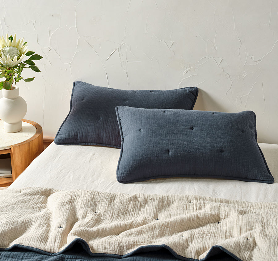 Somerset Standard Pillow Sham Pair Navy