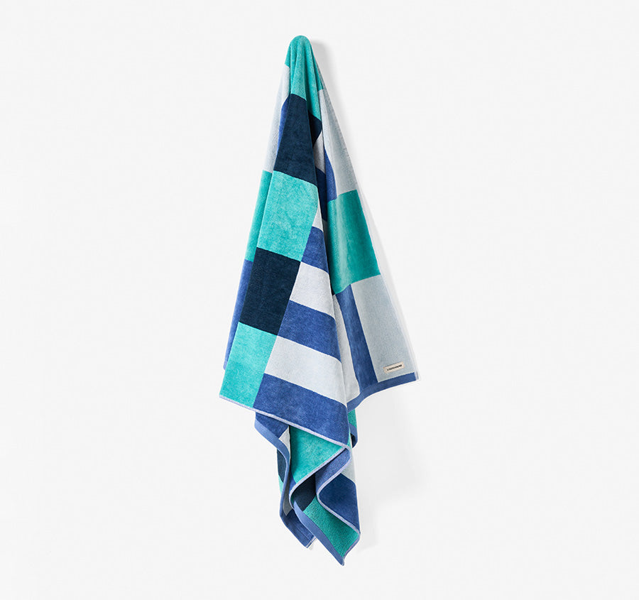 Square 95x175cm Beach Towel Blue