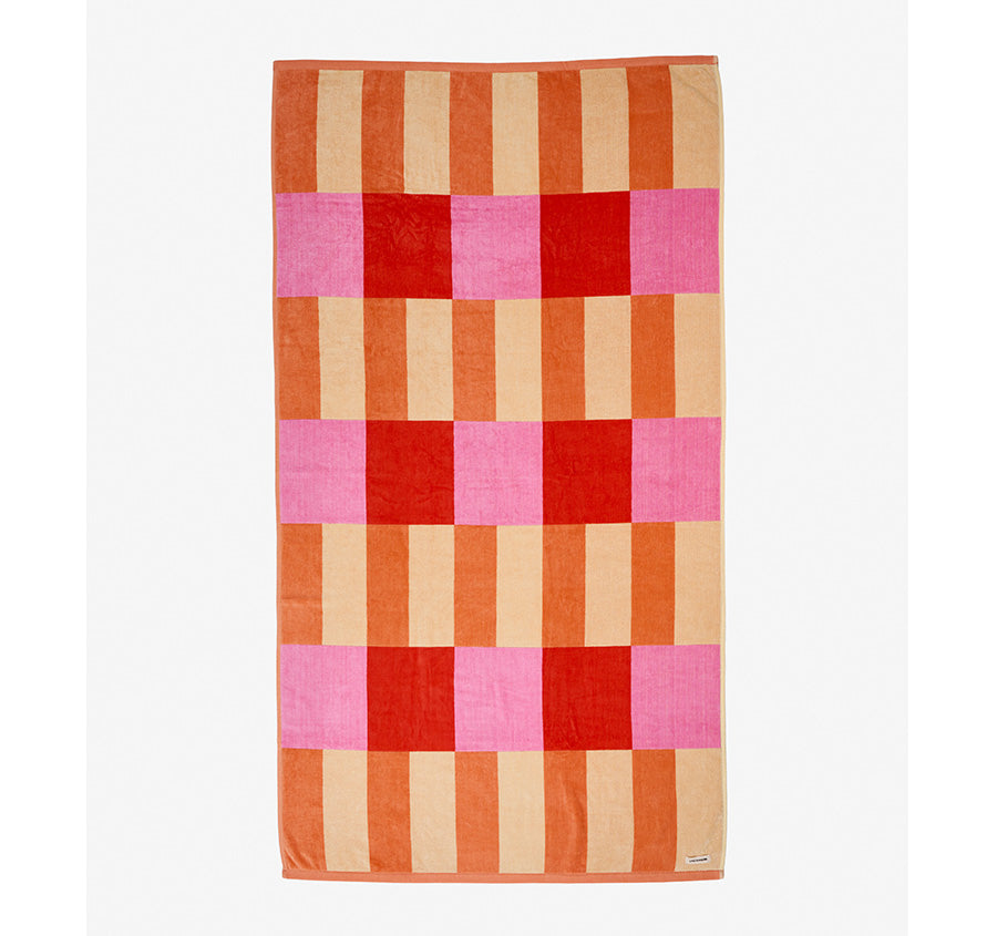 Square 95x175cm Beach Towel Pink