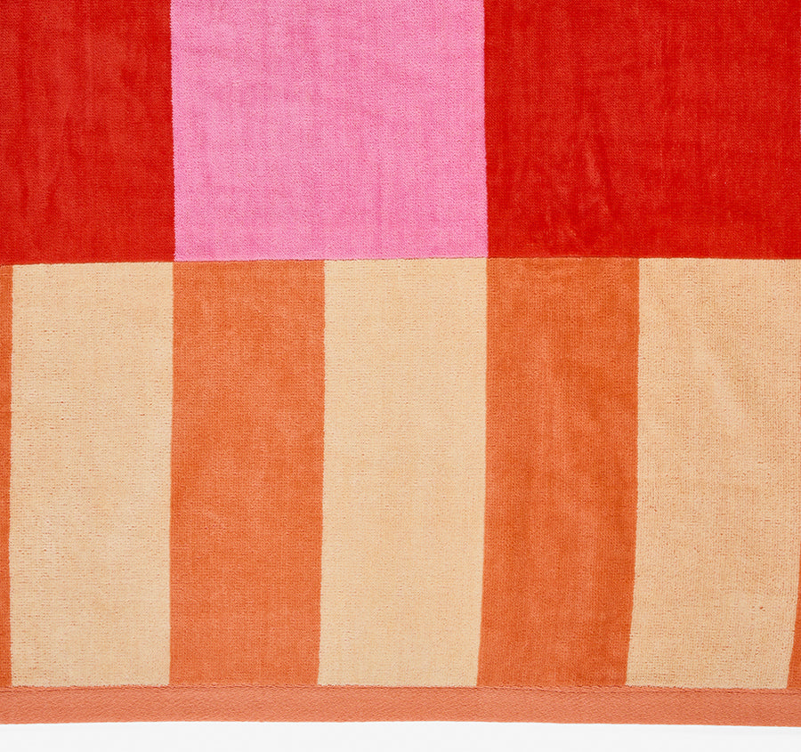Square 95x175cm Beach Towel Pink