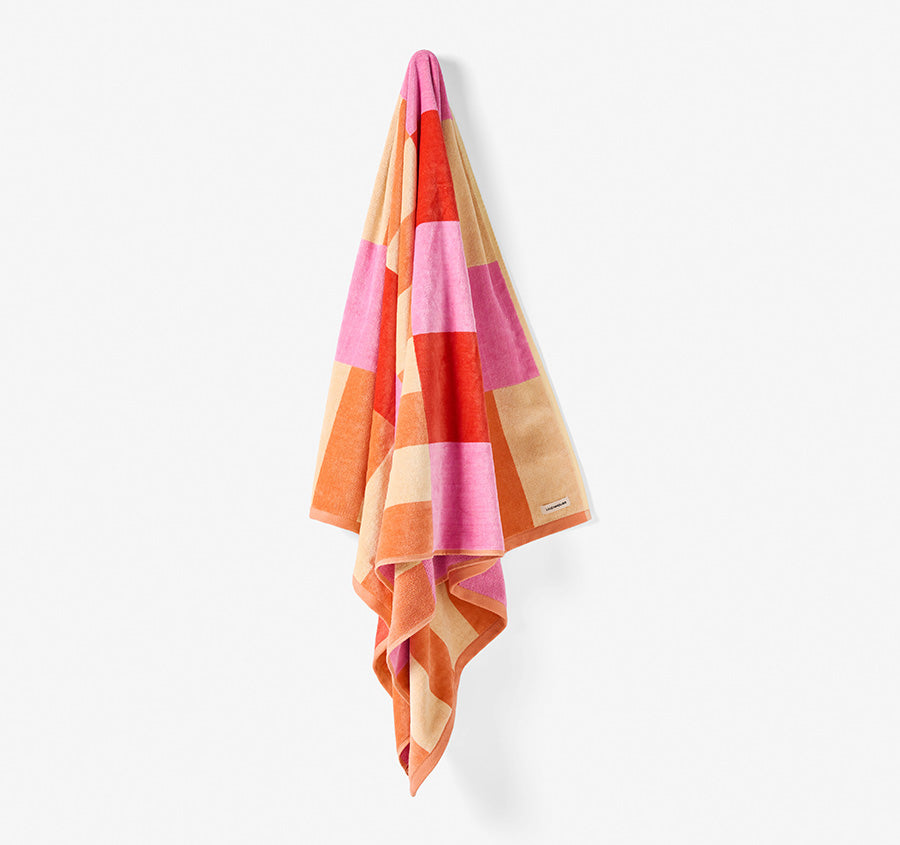 Square 95x175cm Beach Towel Pink
