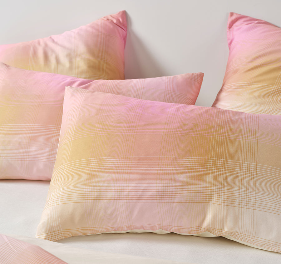 Sunrise Check Quilt Cover Set Range Bubblegum