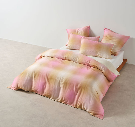 Sunrise Check Quilt Cover Set Range Bubblegum