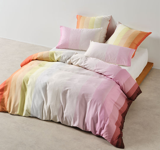 Sunrise Stripe Quilt Cover Set Range Bubblegum