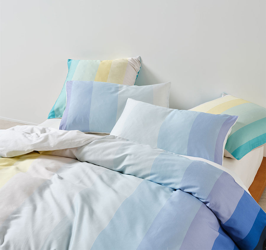Sunrise Stripe Quilt Cover Set Range Clearwater