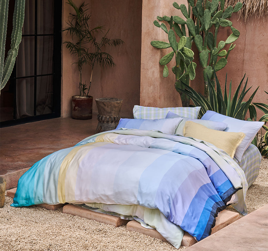 Sunrise Stripe Quilt Cover Set Range Clearwater