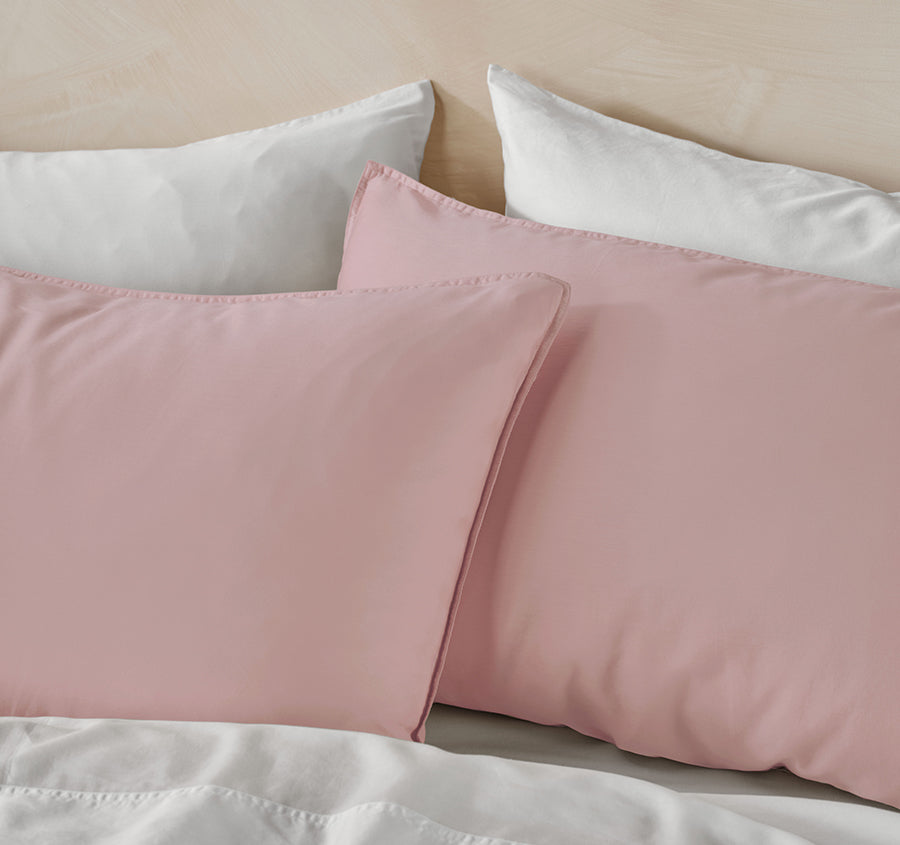 Surf Wash Quilt Cover Set Range Dusty Rose
