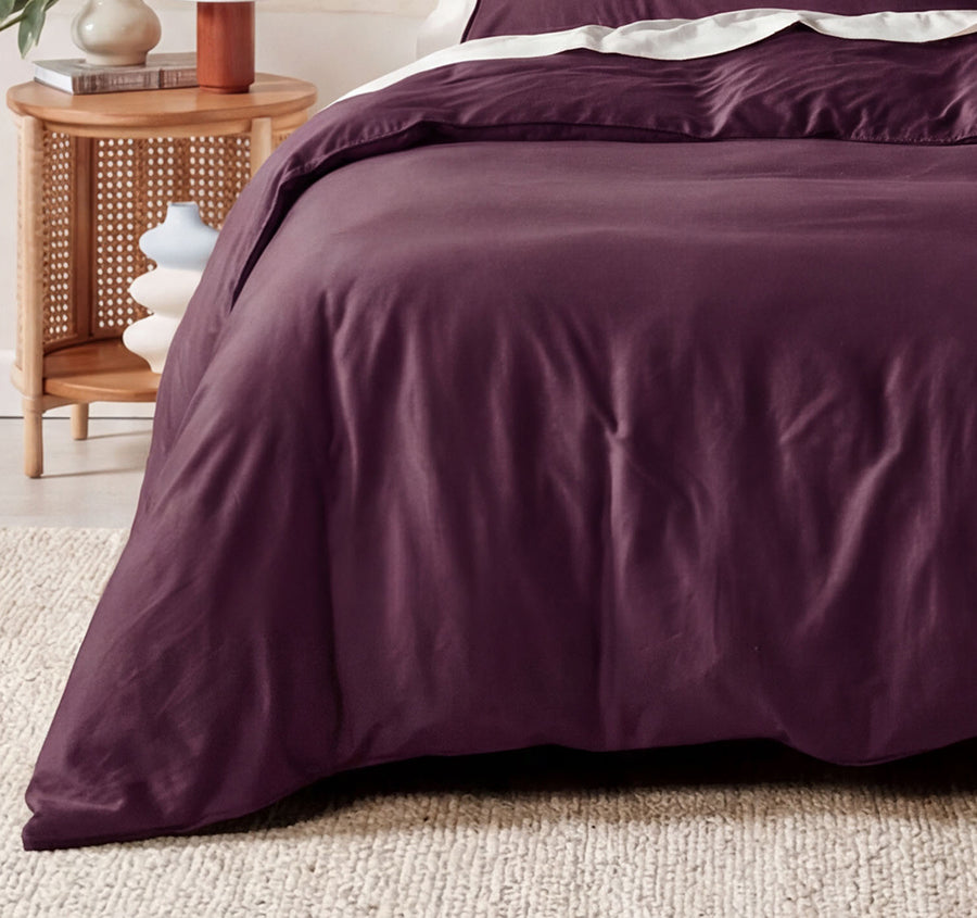 Surf Wash Range Quilt Cover Set Plum
