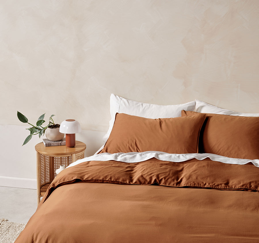 Surf Wash Quilt Cover Set Range Rust