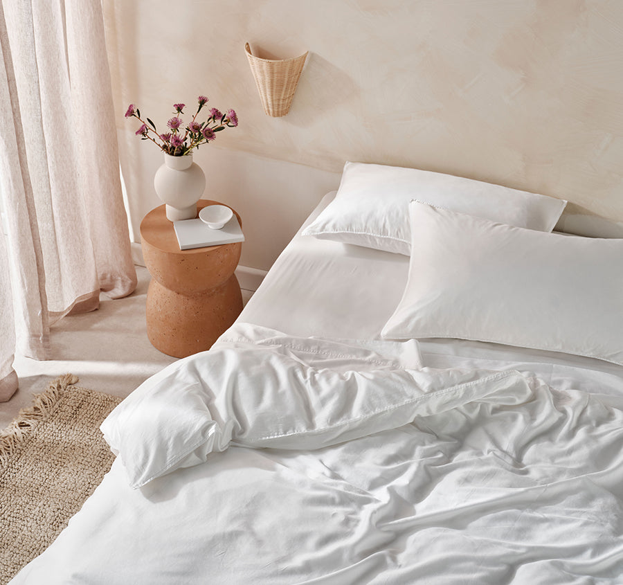 Surf Wash Quilt Cover Set Range White