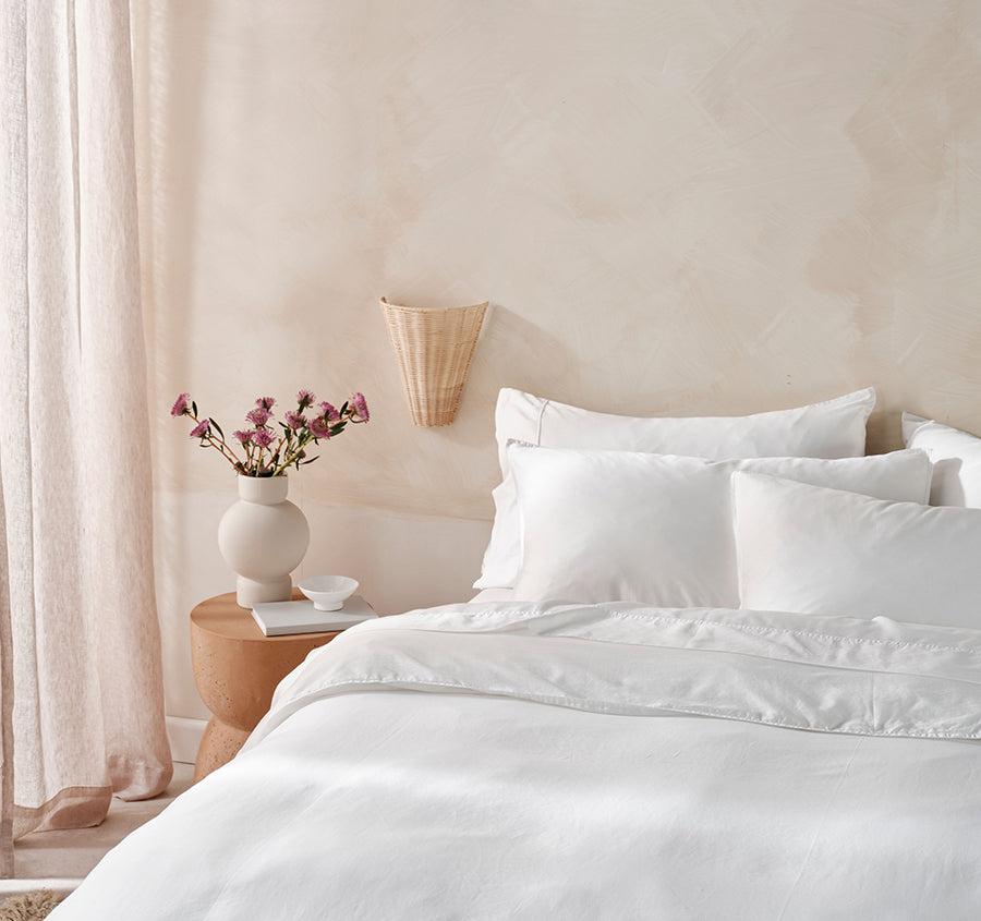 Surf Wash Quilt Cover Set Range White