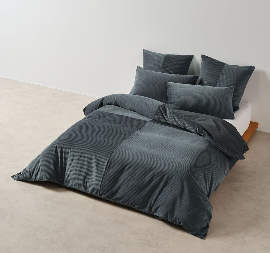 Tait Quilt Cover Set Range Bluestone