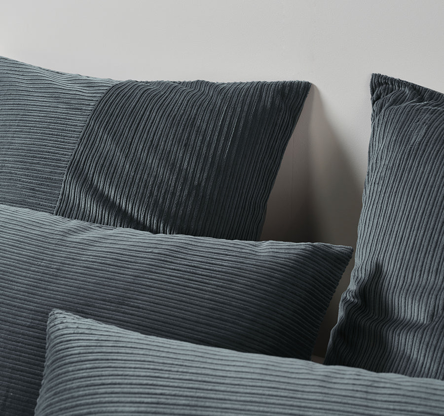 Tait Quilt Cover Set Range Bluestone