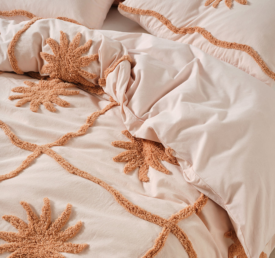 Tangier Quilt Cover Set Range Clay