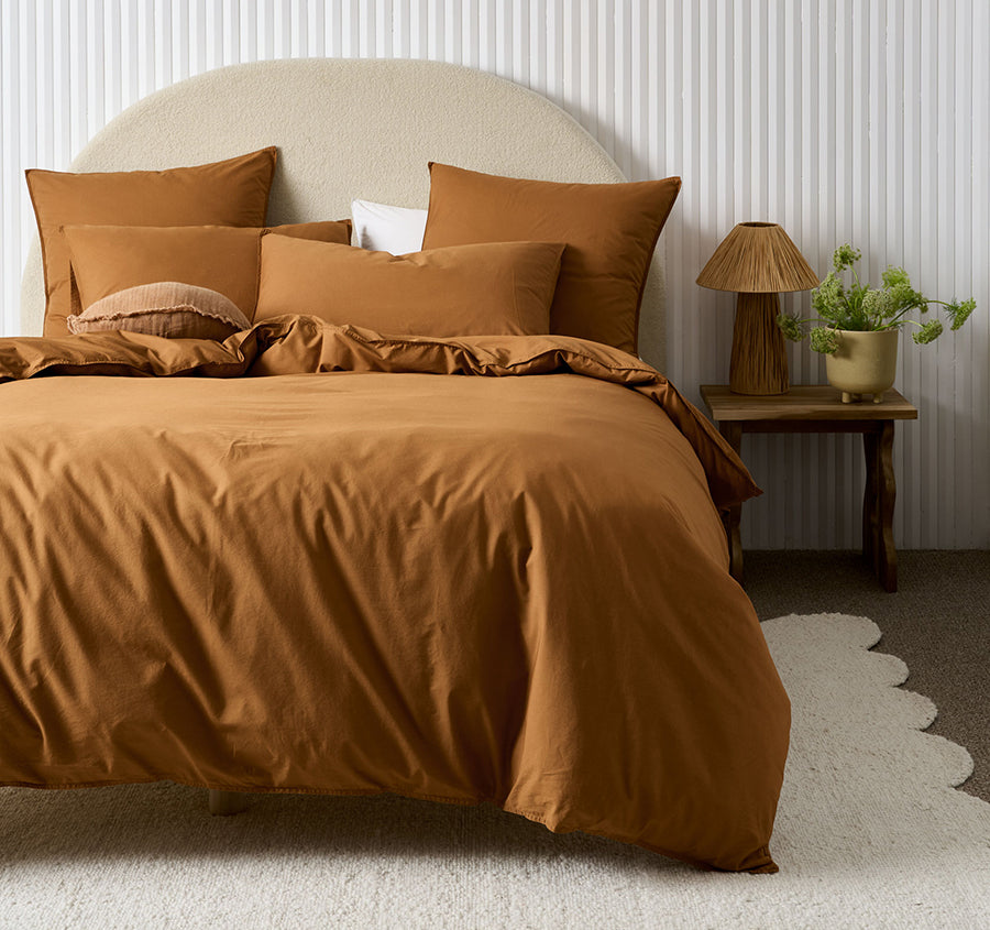 Terra Quilt Cover Set Range Cinnamon