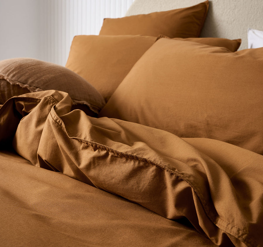 Terra Quilt Cover Set Range Cinnamon