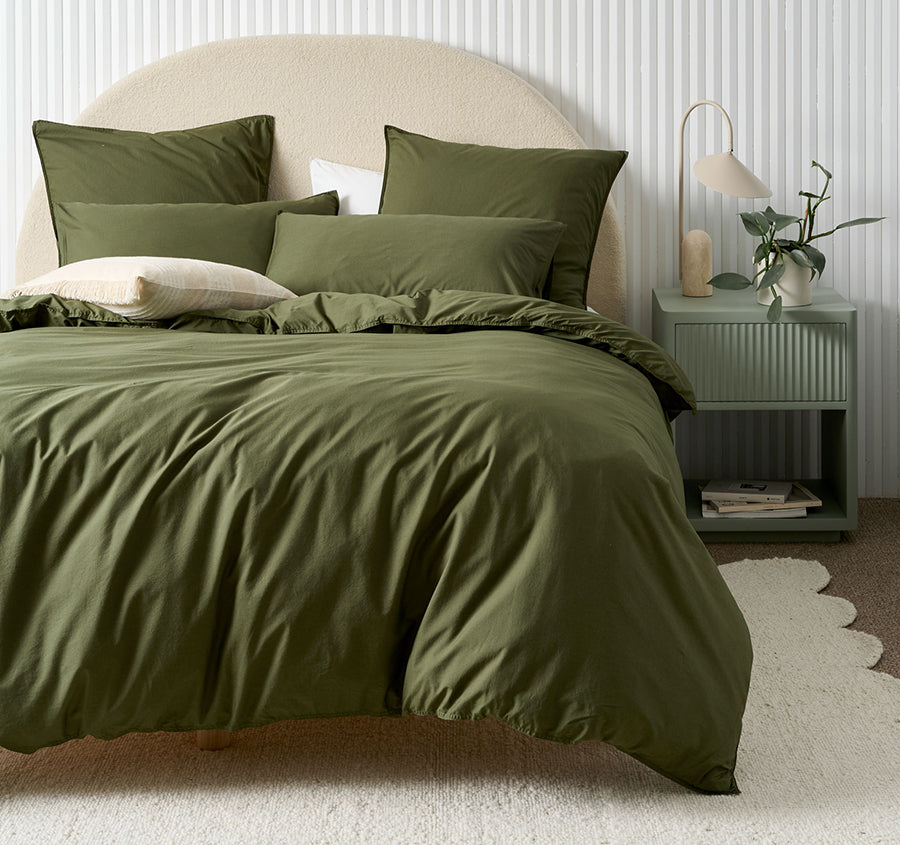 Terra Quilt Cover Set Range Olive