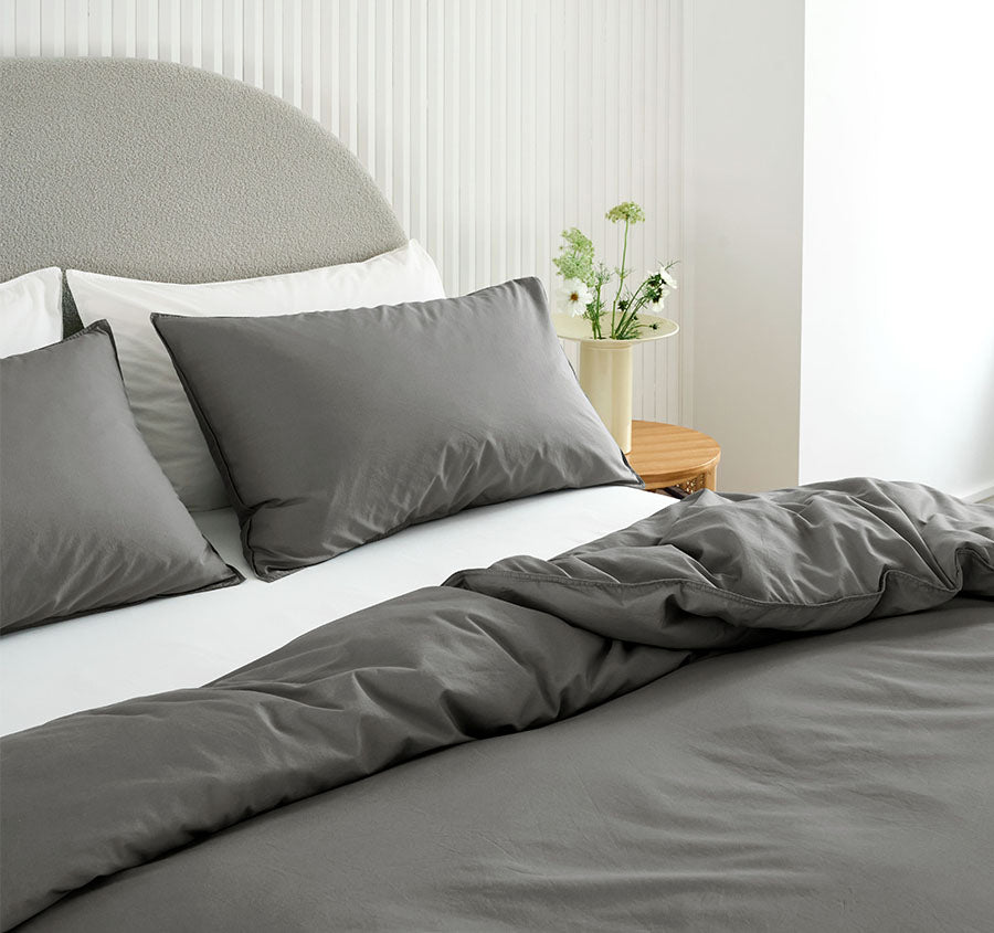 Terra Quilt Cover Set Range Steel