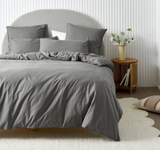 Terra Quilt Cover Set Range Steel