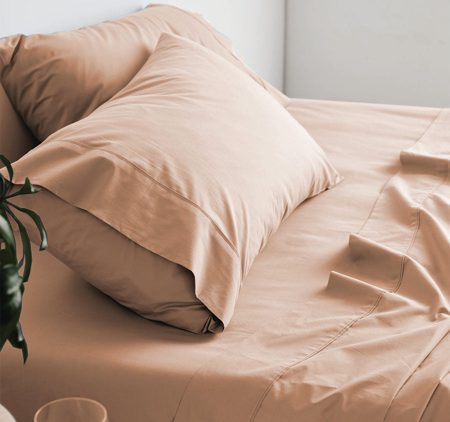Vienna 300THC Cotton Sheet Set Range Clay