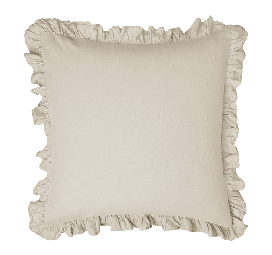 Vintage Ruffle European Pillowcase Natural