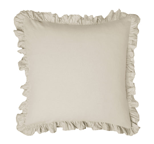 Vintage Ruffle European Pillowcase Natural
