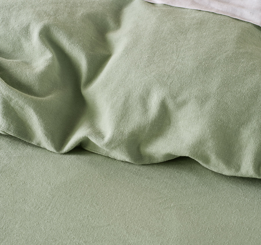 Vintage Ruffle Quilt Cover Set Range Seaglass