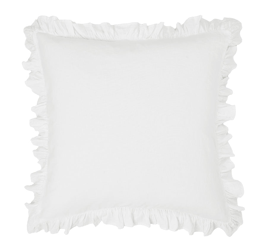 Vintage Ruffle European Pillowcase White