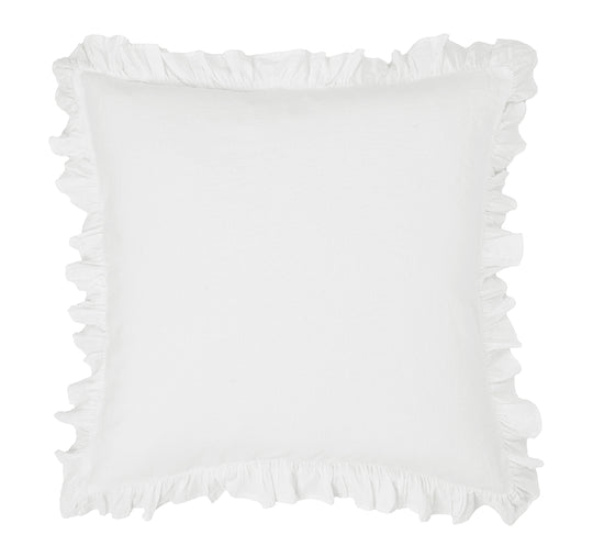 Vintage Ruffle European Pillowcase White
