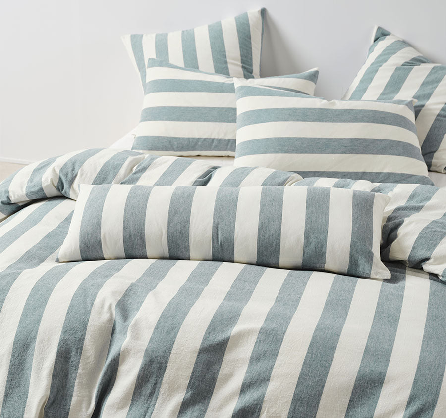 Vintage Stripe 30x90cm Filled Cushion Denim