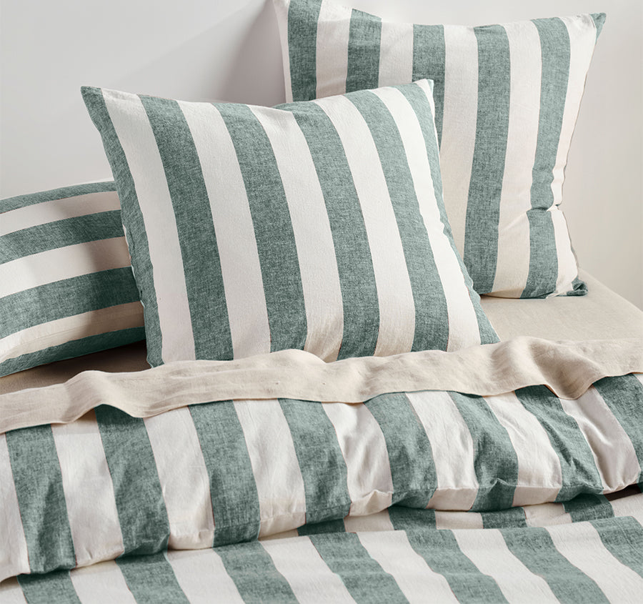 Vintage Stripe European Pillowcase Denim