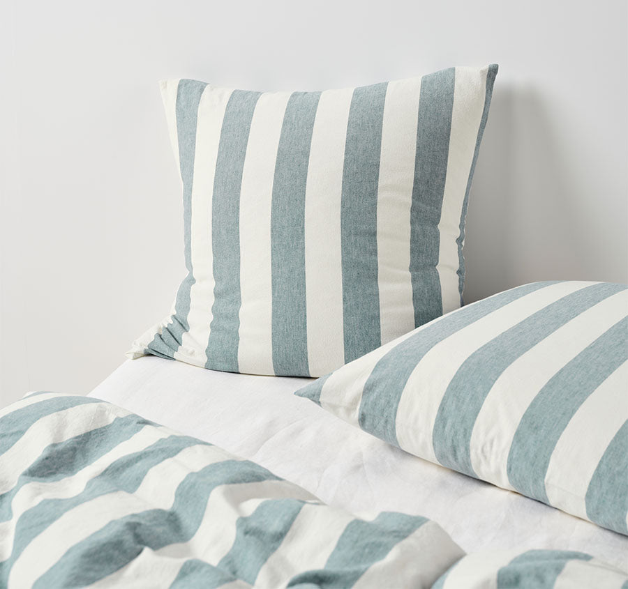 Vintage Stripe European Pillowcase Denim