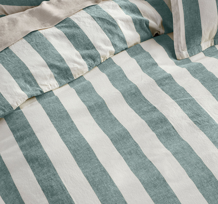 Vintage Stripe Quilt Cover Set Range Denim