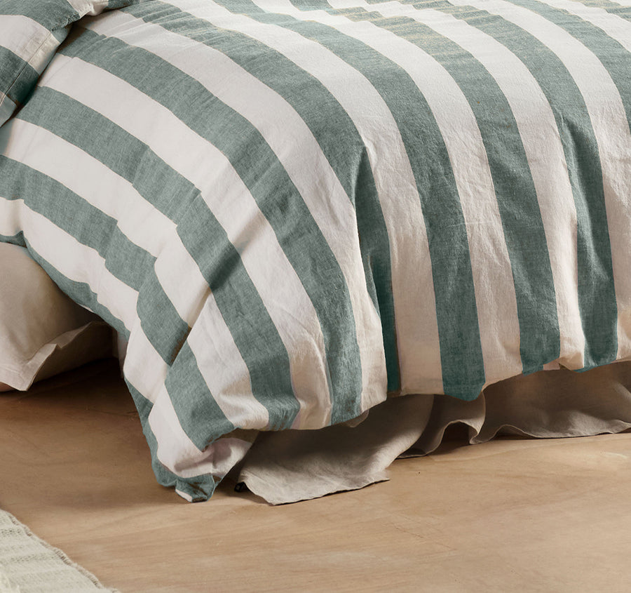 Vintage Stripe Quilt Cover Set Range Denim