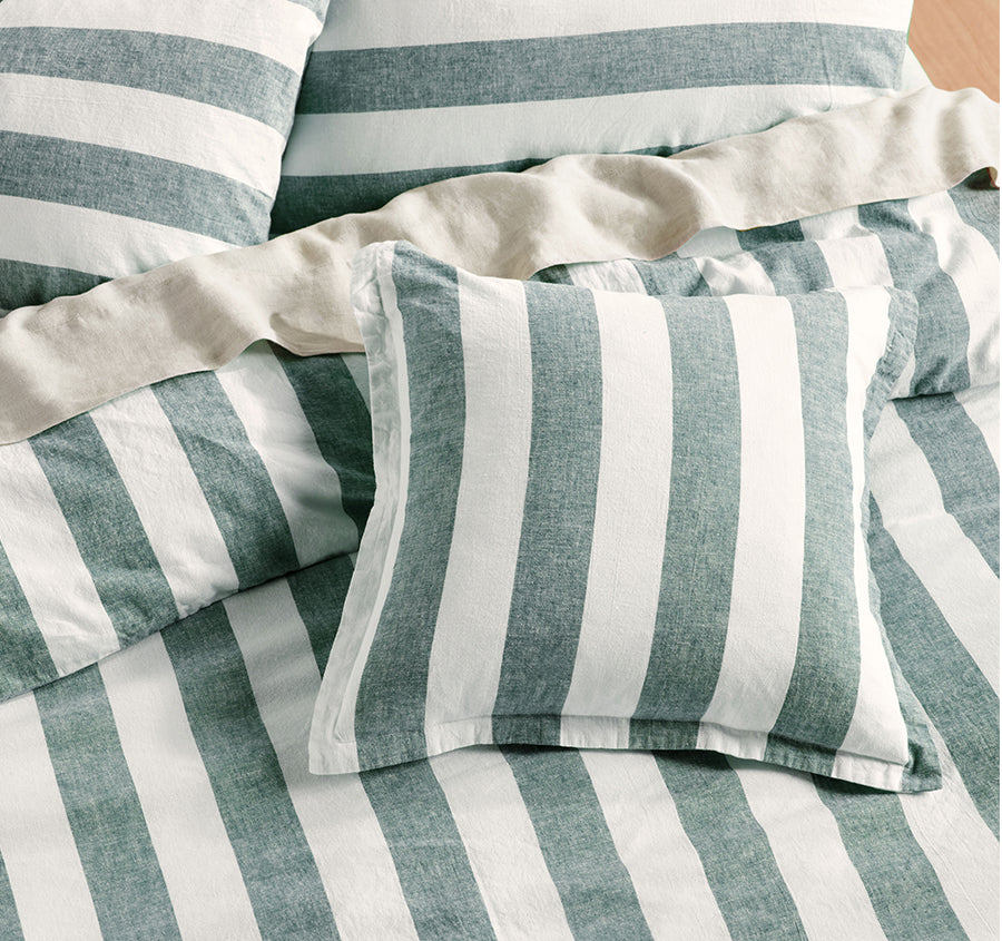 Vintage Stripe Quilt Cover Set Range Denim