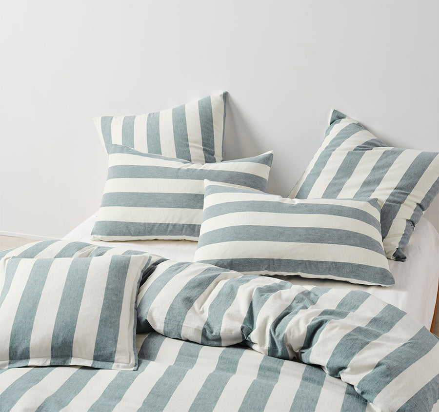Vintage Stripe Quilt Cover Set Range Denim