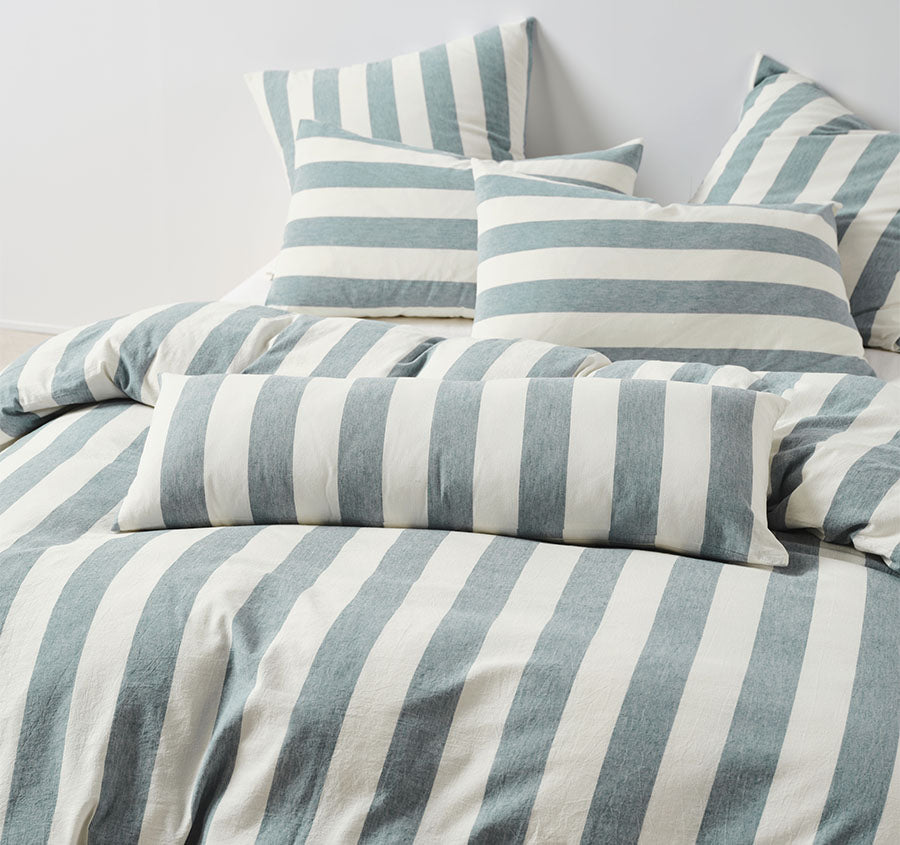 Vintage Stripe Quilt Cover Set Range Denim