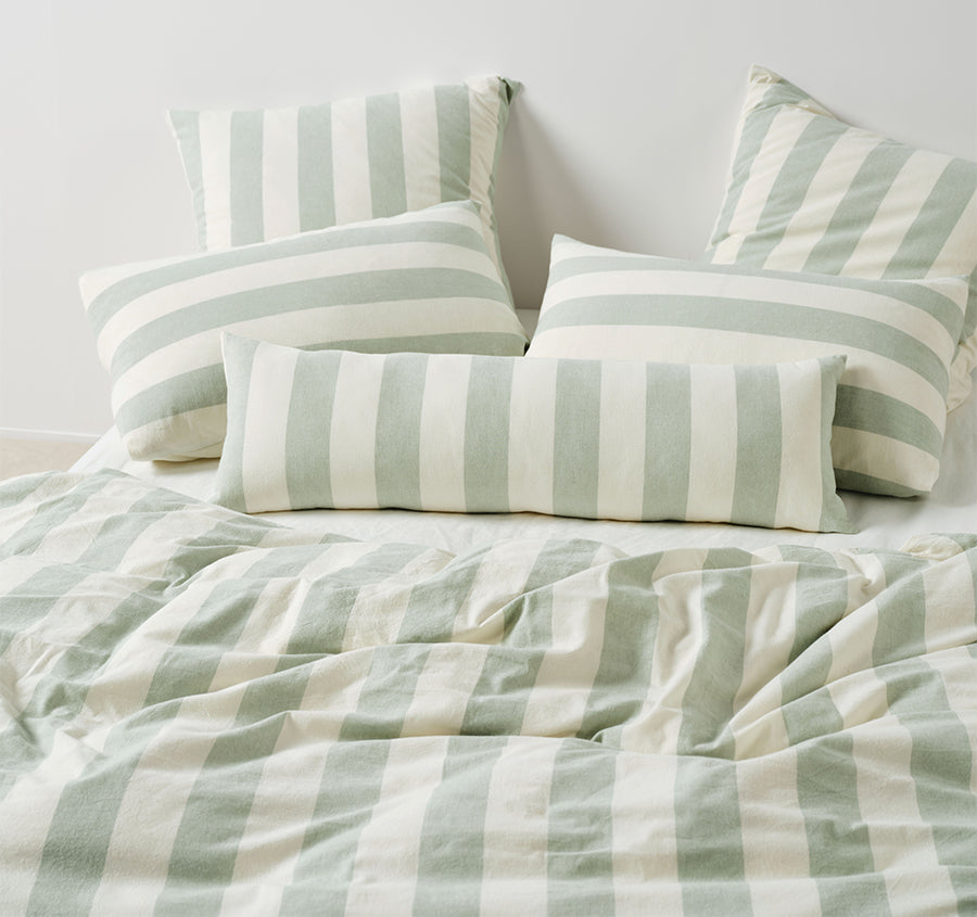 Vintage Stripe 30x90cm Filled Cushion Jade
