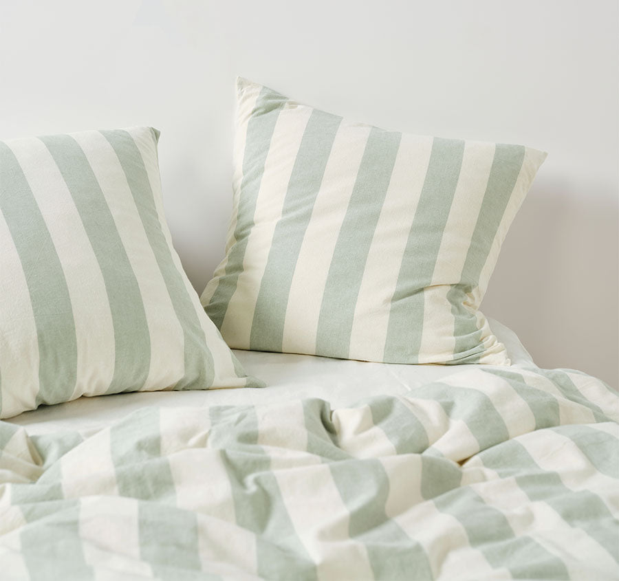Vintage Stripe European Pillowcase Jade