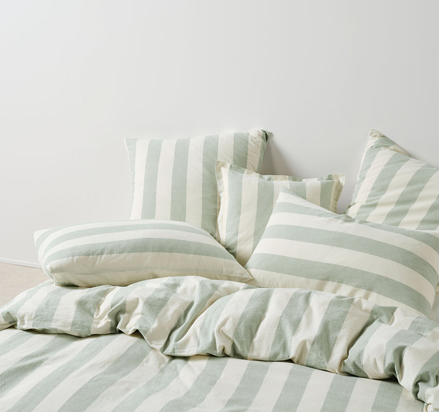 Vintage Stripe 48x48cm Filled Cushion Jade