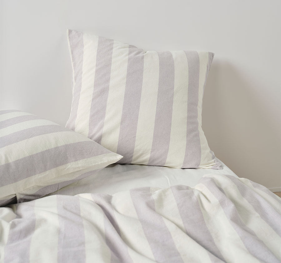 Vintage Stripe European Pillowcase Lavender