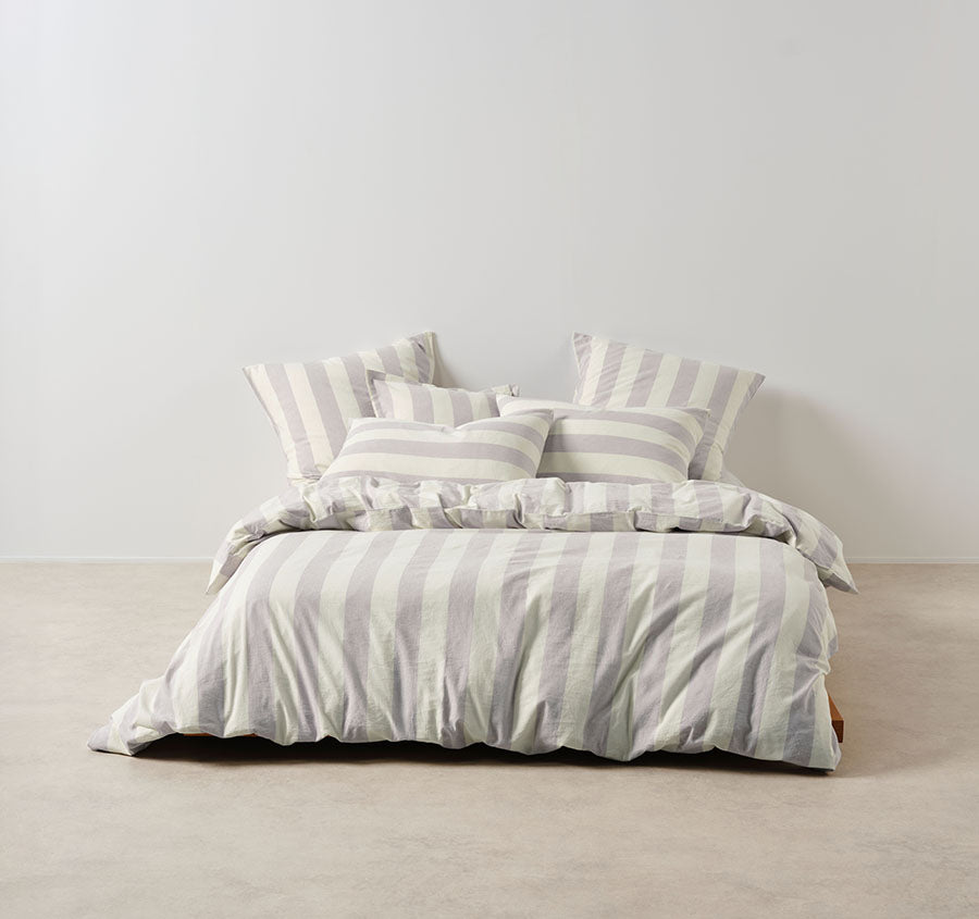 Vintage Stripe Quilt Cover Set Range Lavender