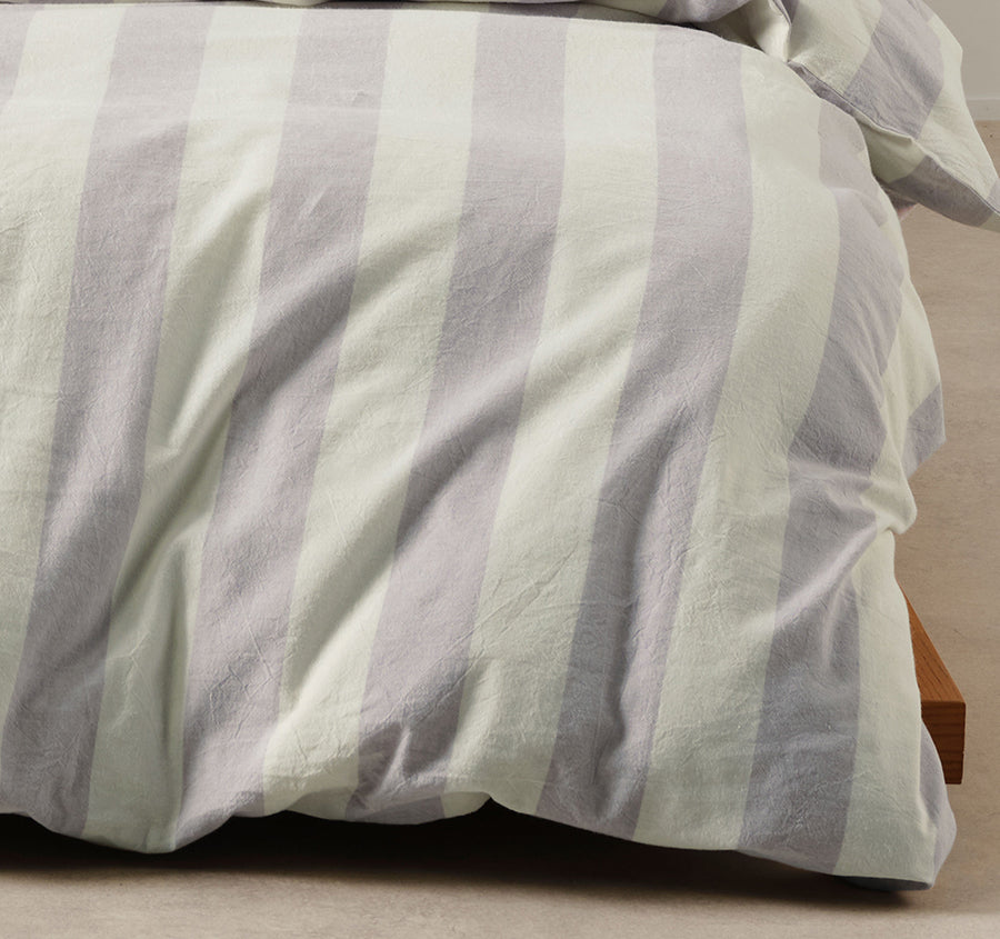 Vintage Stripe Quilt Cover Set Range Lavender