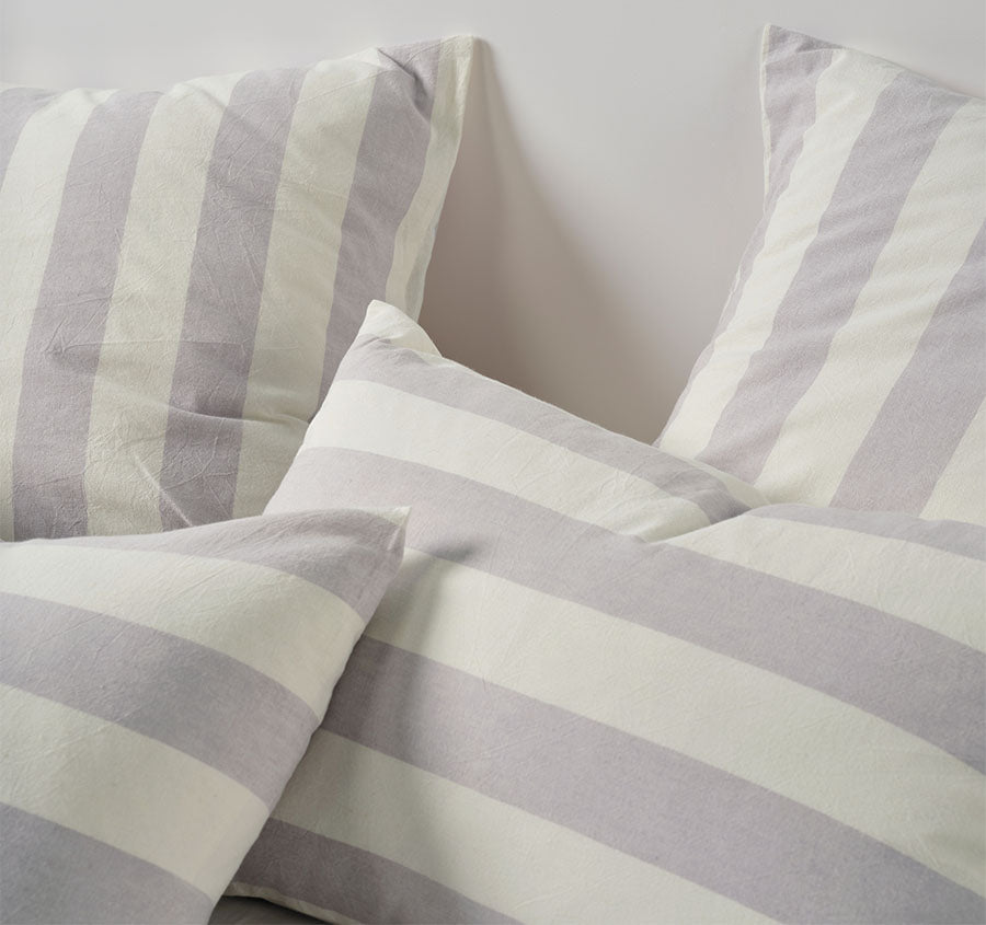 Vintage Stripe Quilt Cover Set Range Lavender