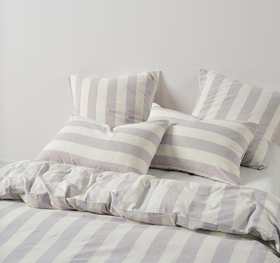 Vintage Stripe Quilt Cover Set Range Lavender