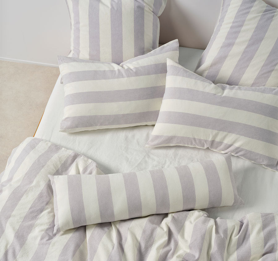 Vintage Stripe Quilt Cover Set Range Lavender