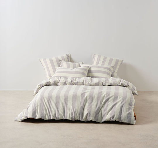 Vintage Stripe Quilt Cover Set Range Lavender