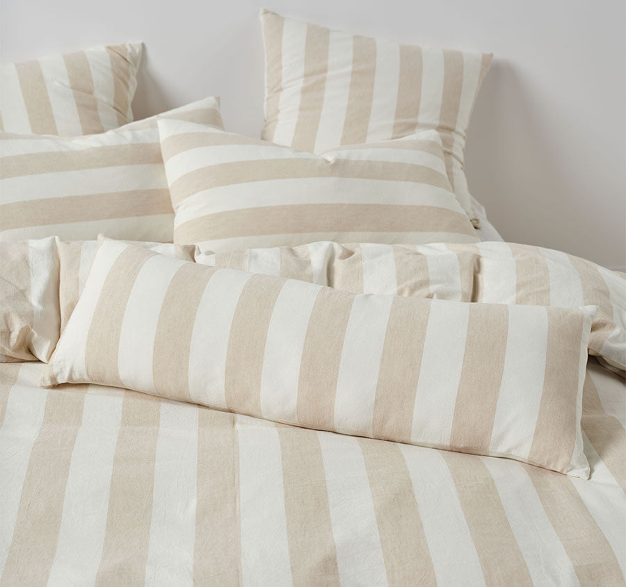 Vintage Stripe 30x90cm Filled Cushion Natural