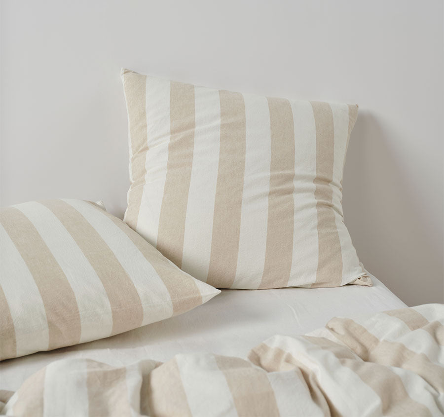 Vintage Stripe European Pillowcase Natural